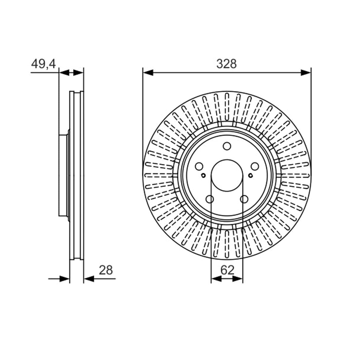 BOSCH Диск тормозной 0986479T00 (перед)