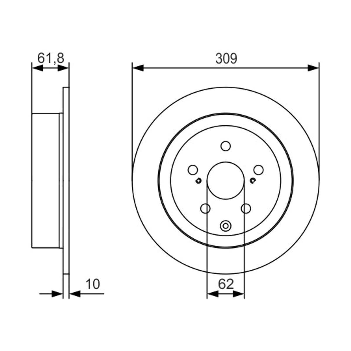 BOSCH Диск тормозной 0986479T04 (зад)