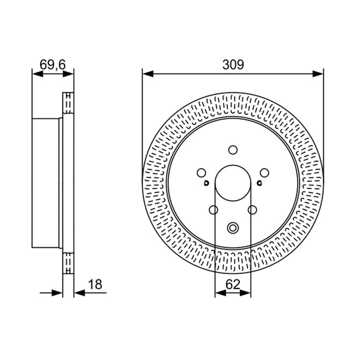 BOSCH Диск тормозной 0986479T57 (зад)