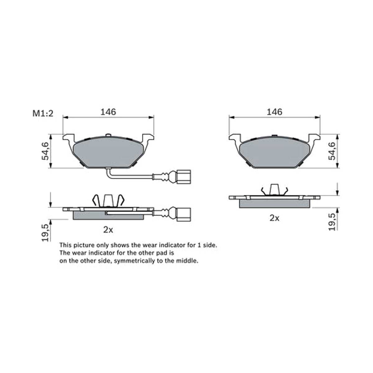 BOSCH Колодки тормозные дисковые 0986494019 (перед)
