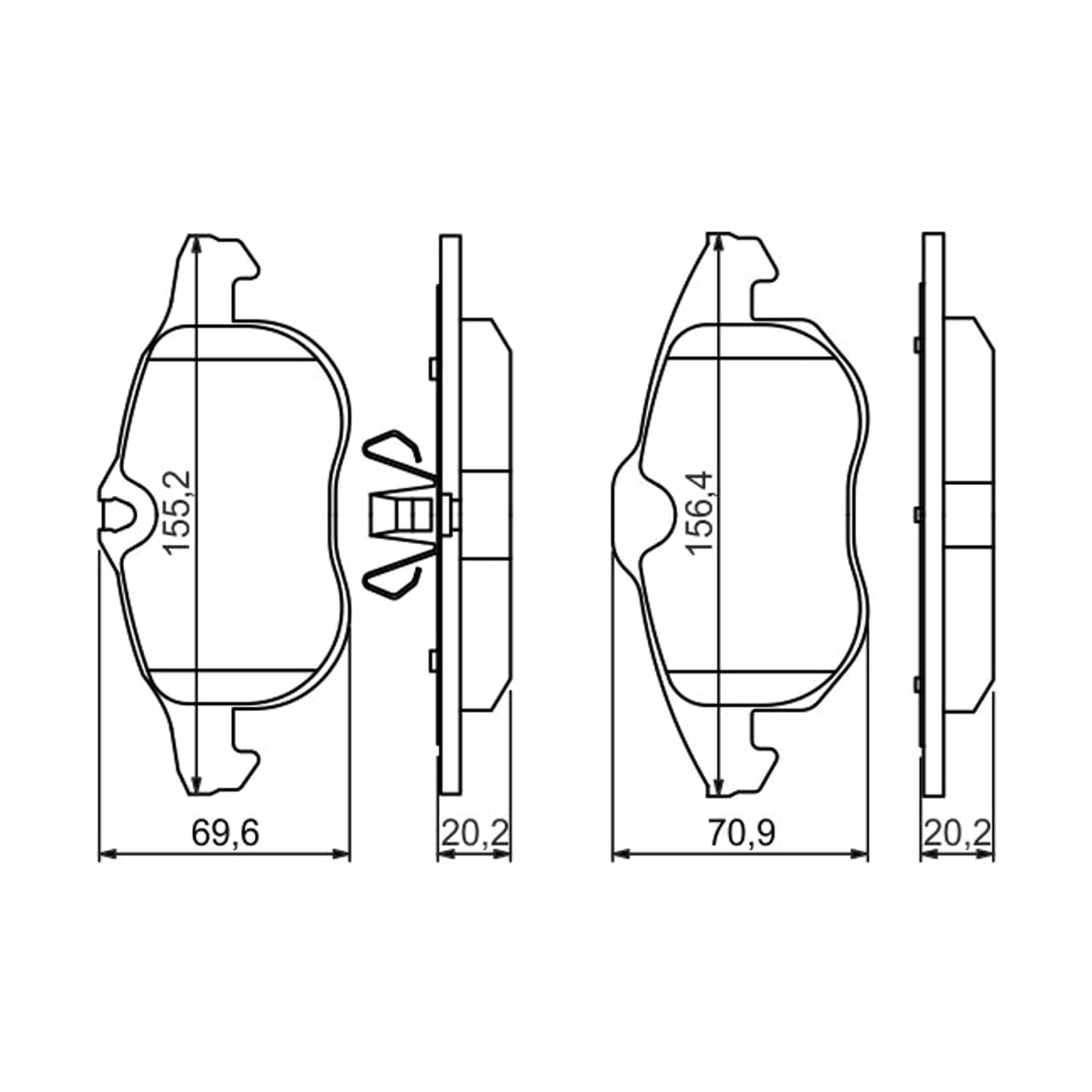 BOSCH Колодки тормозные дисковые 0986494044 (перед)