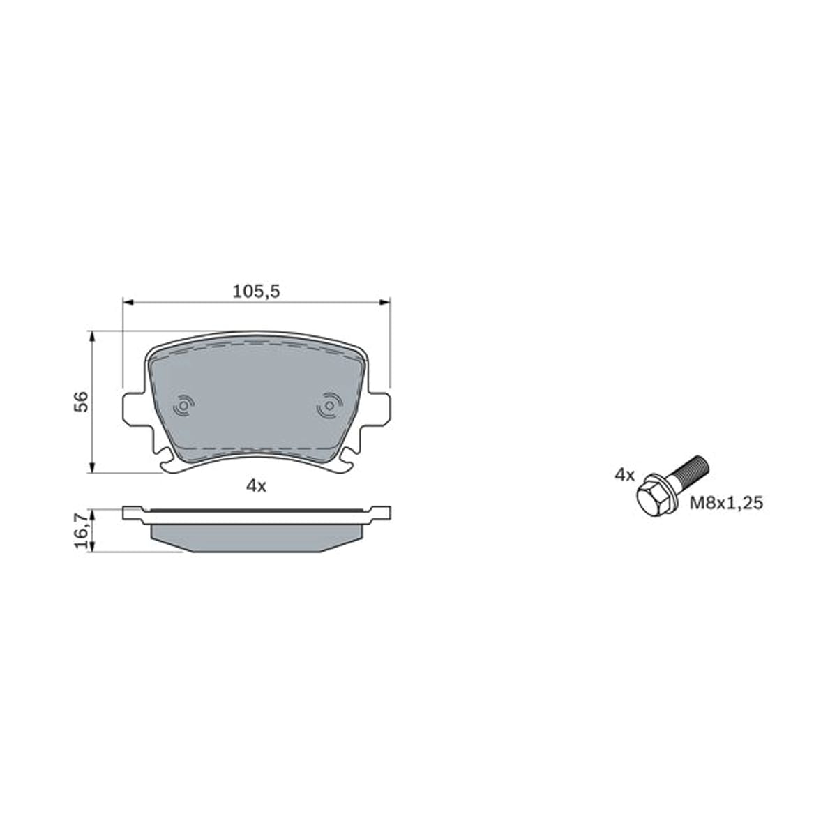 BOSCH Колодки тормозные дисковые 0986494053 (зад)