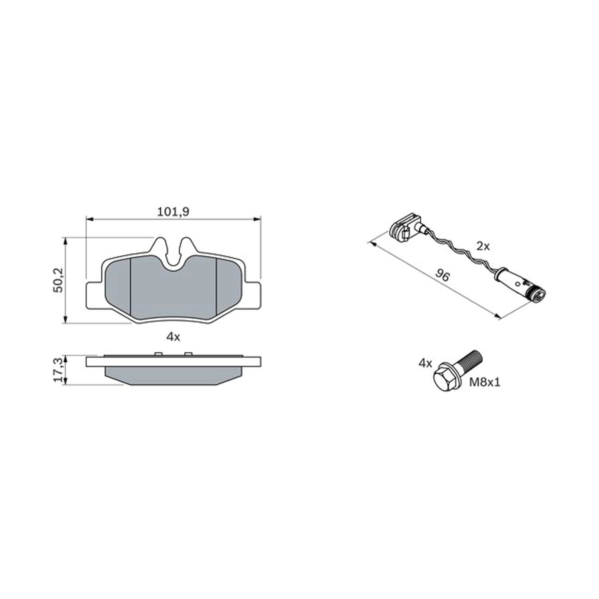 BOSCH Колодки тормозные дисковые 0986494082 (зад)