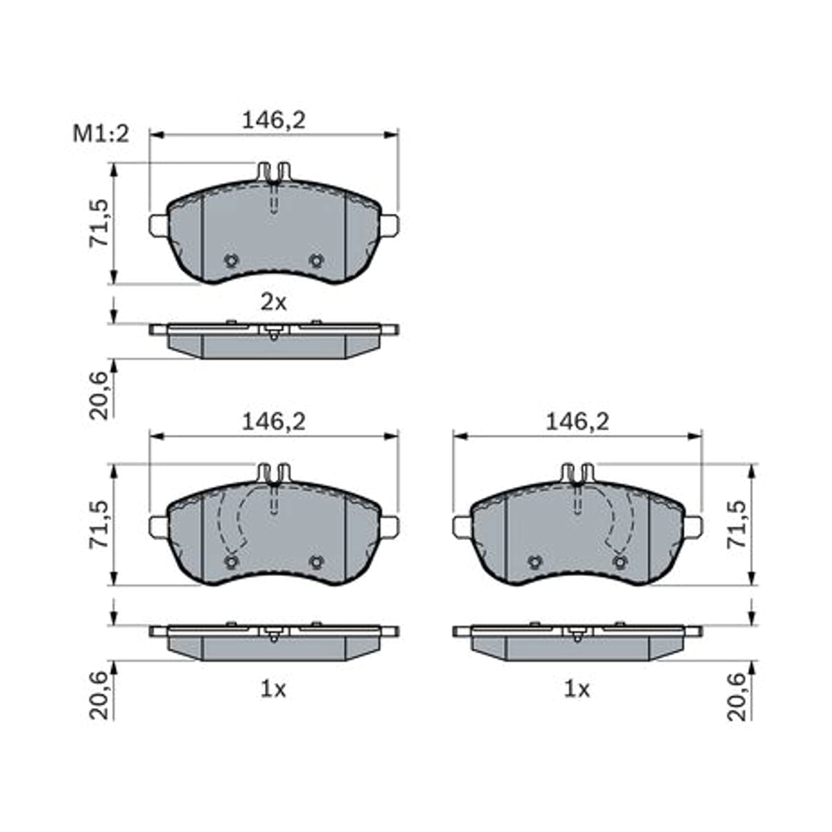 BOSCH Колодки тормозные дисковые 0986494161 (перед)