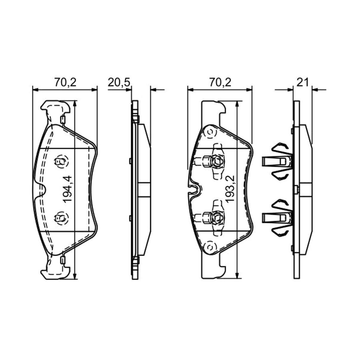 BOSCH Колодки тормозные дисковые 0986494165 (перед)