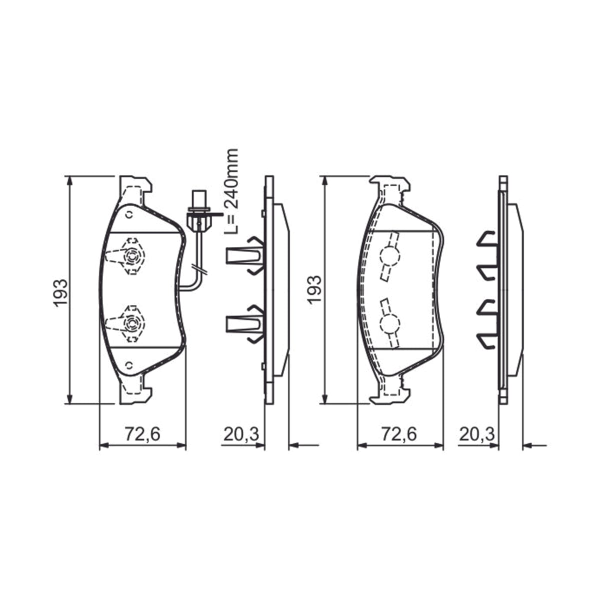 BOSCH Колодки тормозные дисковые 0986494200 (перед)