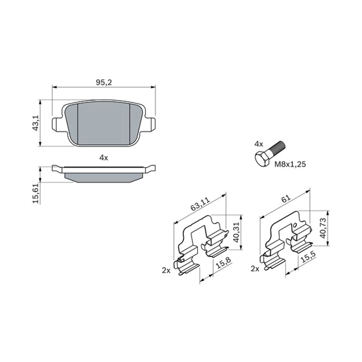 BOSCH Колодки тормозные дисковые 0986494214 (зад)