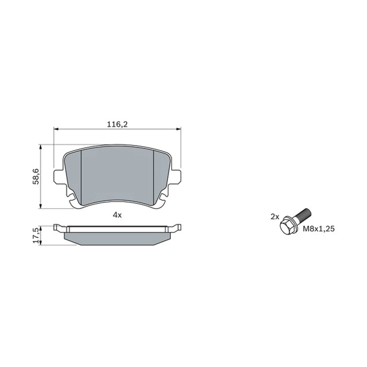 BOSCH Колодки тормозные дисковые 0986494303 (перед)