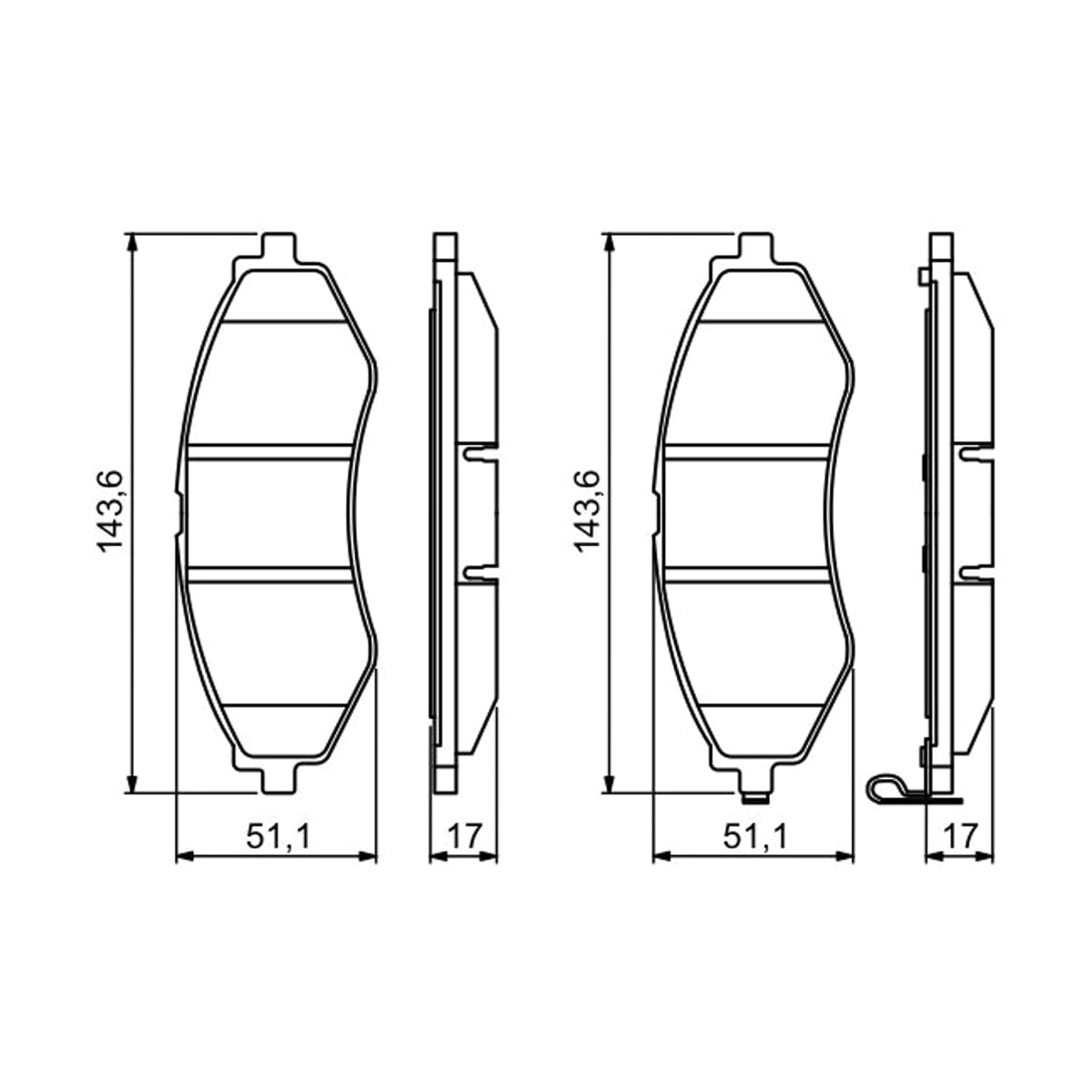 BOSCH Колодки тормозные дисковые 0986494343 (перед)