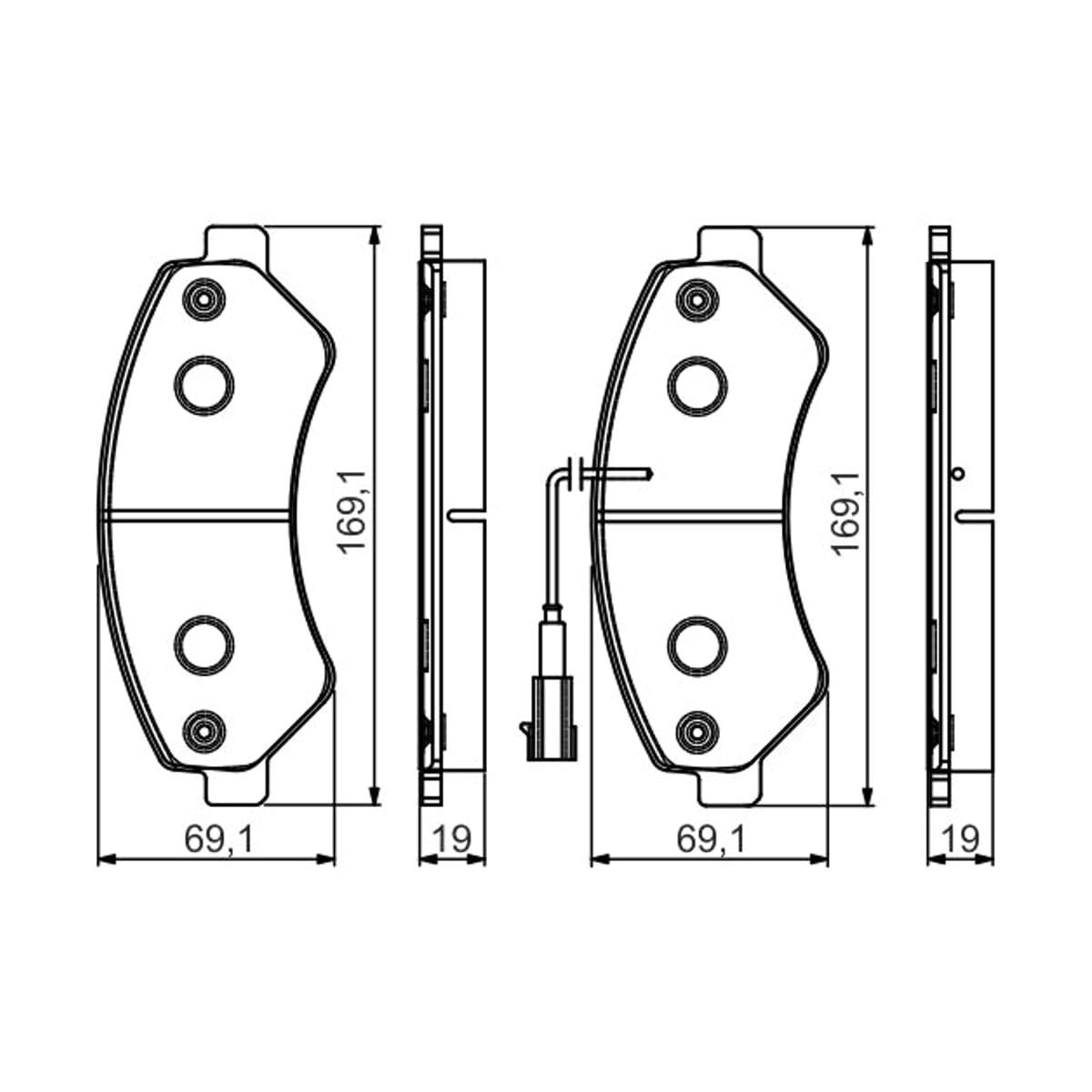 BOSCH Колодки тормозные дисковые 0986495095 (перед)