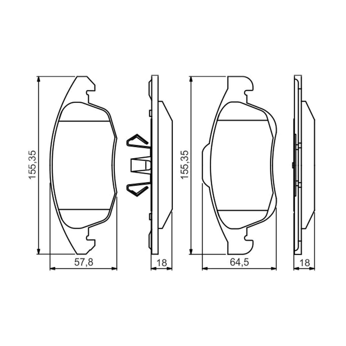 BOSCH Колодки тормозные дисковые 0986495258 (перед)