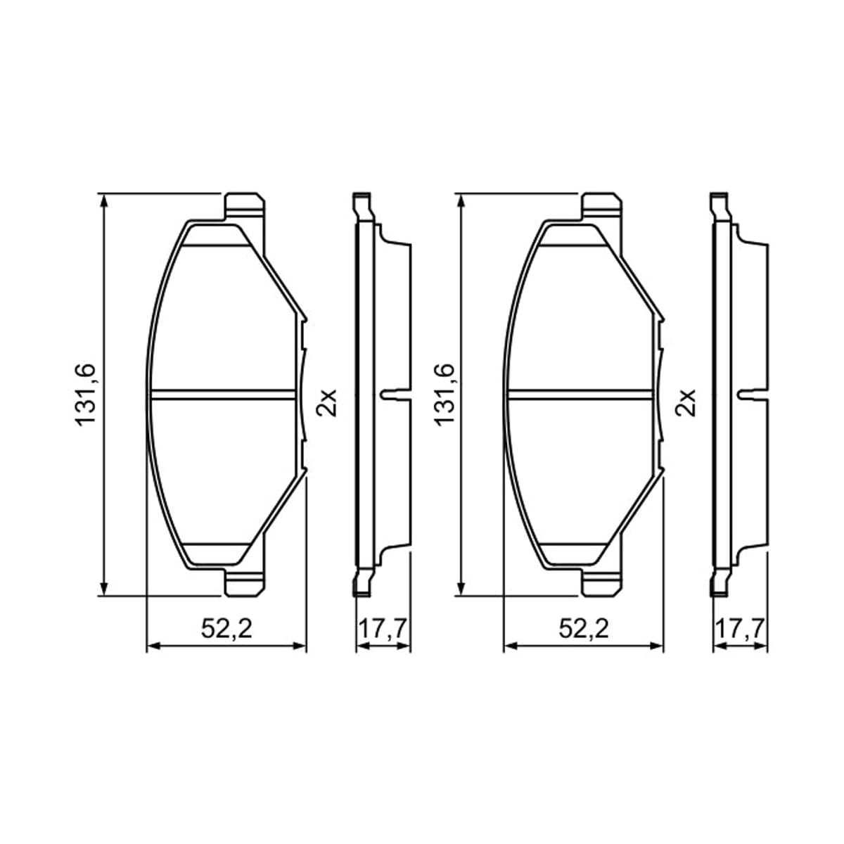 BOSCH Колодки тормозные дисковые 0986495390 (перед)