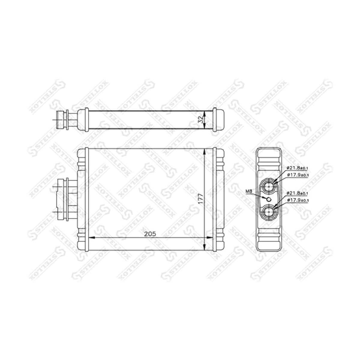 Деталь Радиатор печки VW Polo all 02> STELLOX