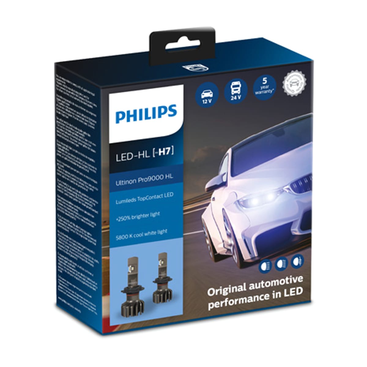 Деталь Комплект светодиодных ламп LED H7 PX26d 12/24V 18W 5800К X2 (2шт) PHILIPS