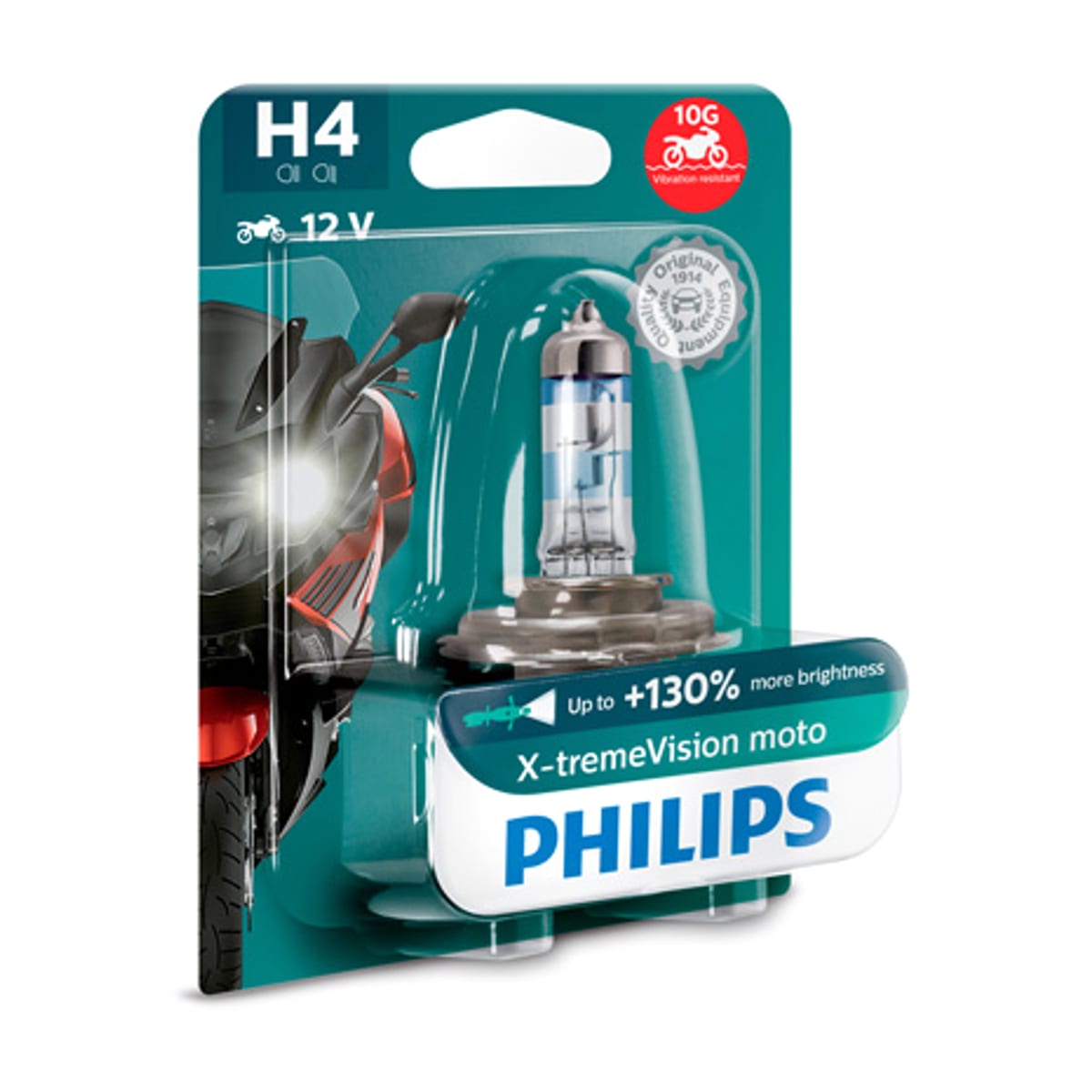 Деталь Лампа галогеновая H4 X-tremeVision Moto +100% 12V 60/55W P43t-38 Блистер PHILIPS