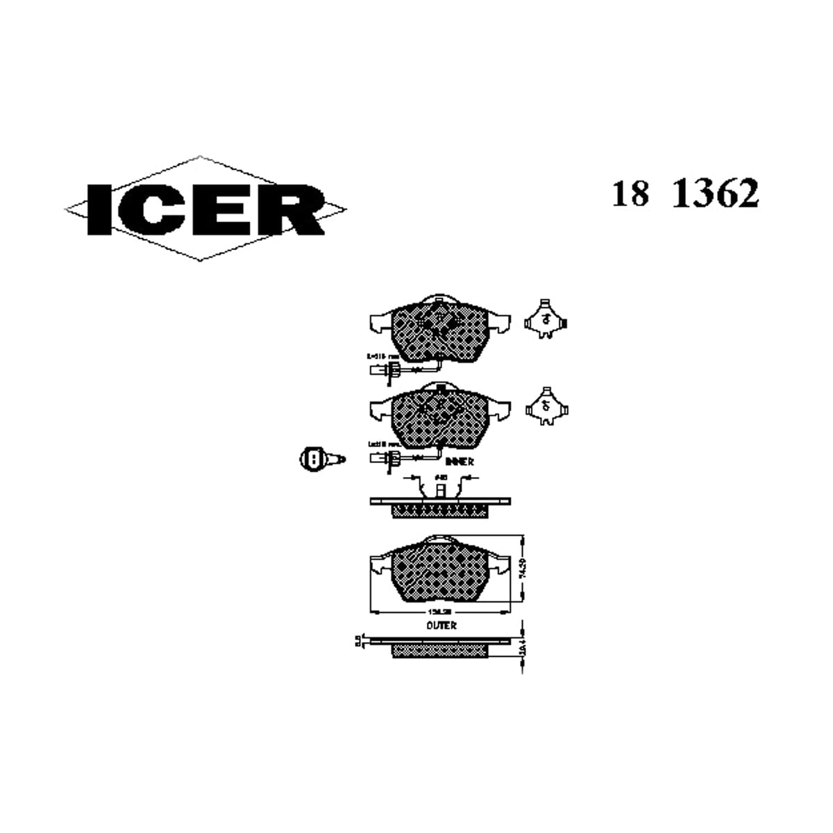 Деталь Колодки тормозные дисковые ICER
