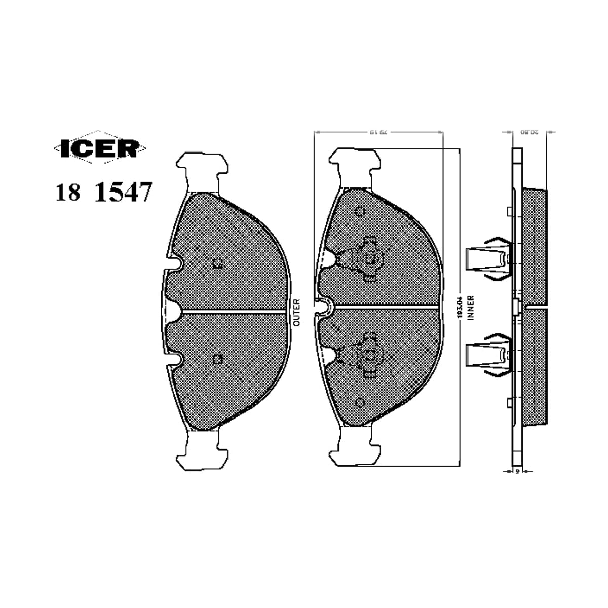 Деталь Колодки тормозные дисковые ICER