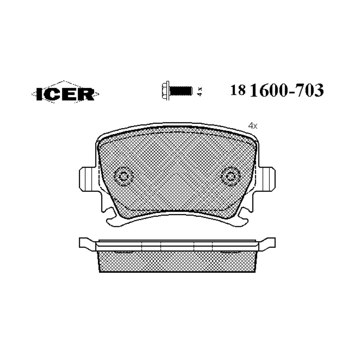 Деталь Колодки тормозные дисковые ICER