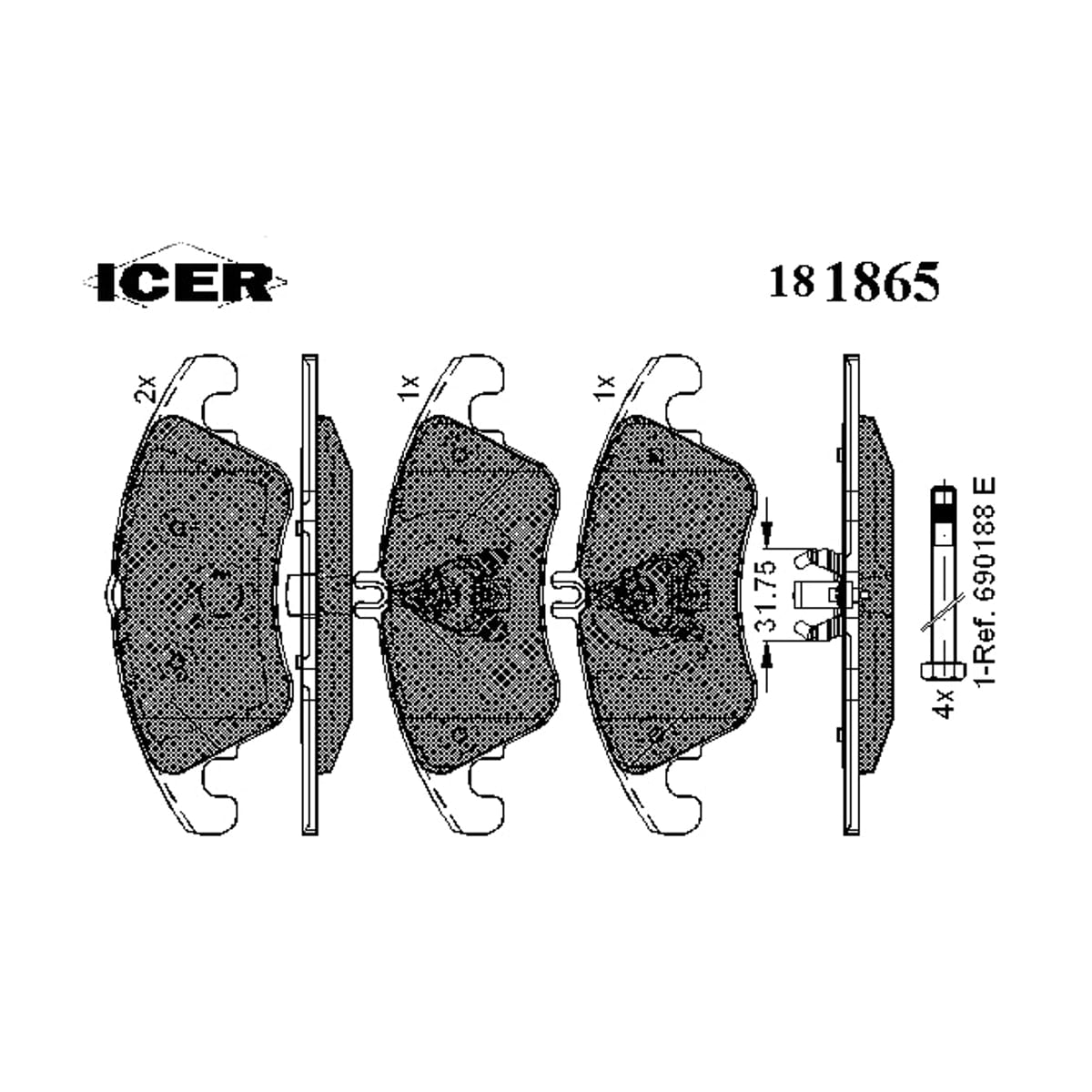 Деталь Колодки тормозные дисковые ICER