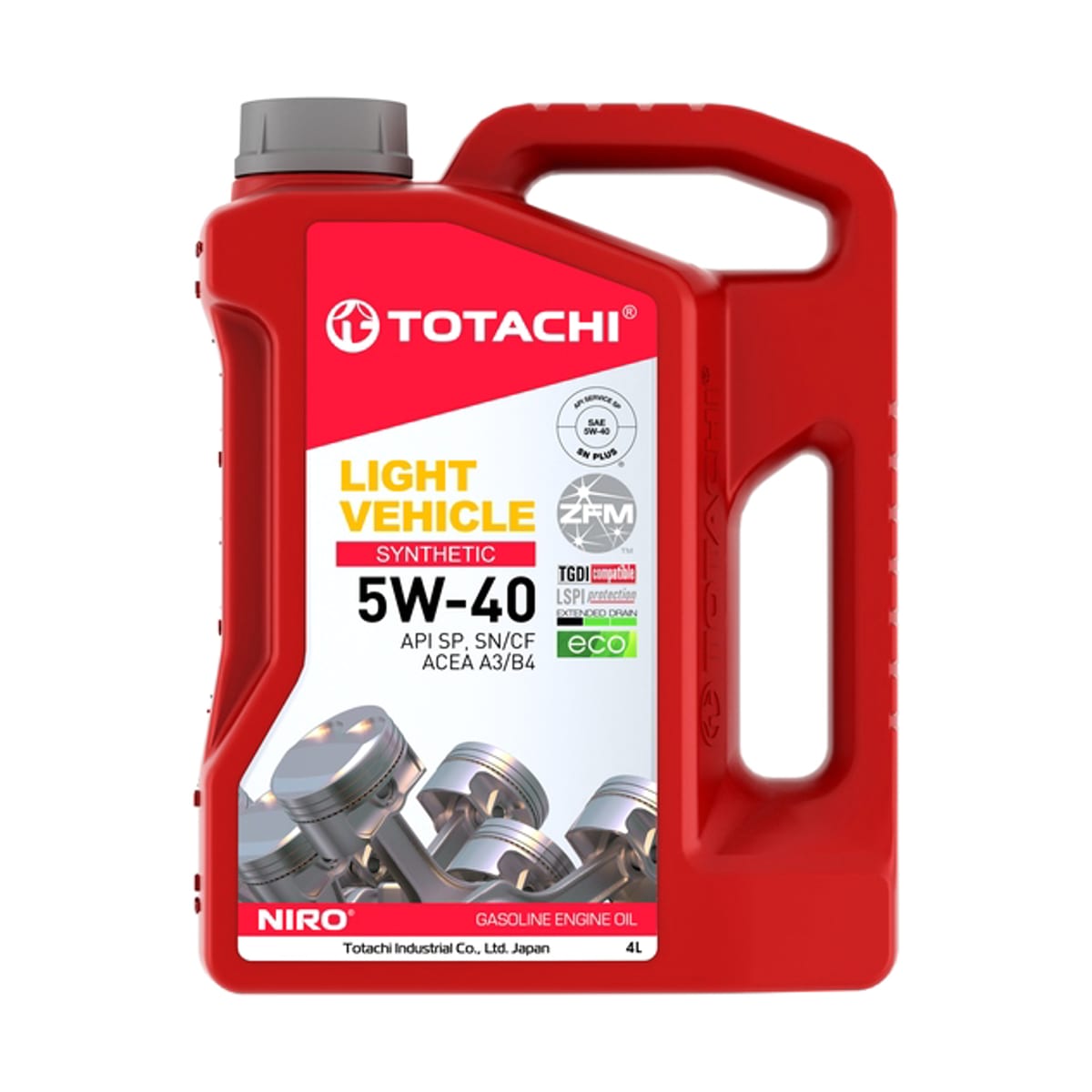 TOTACHI 5W-40 NIRO LV SP, SN PLUS, SN/CF, ACEA A3/B4 4л (синт. мотор. масло)