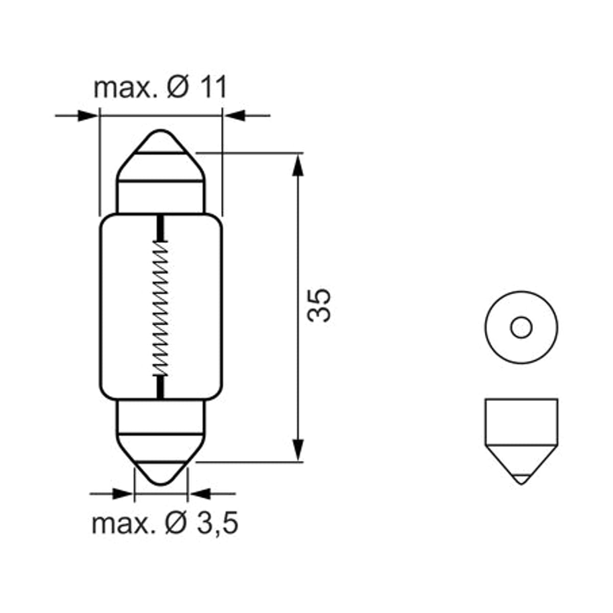 BOSCH Лампа С5W LED 12V SV8,5-8 6000K (блистер 2шт)