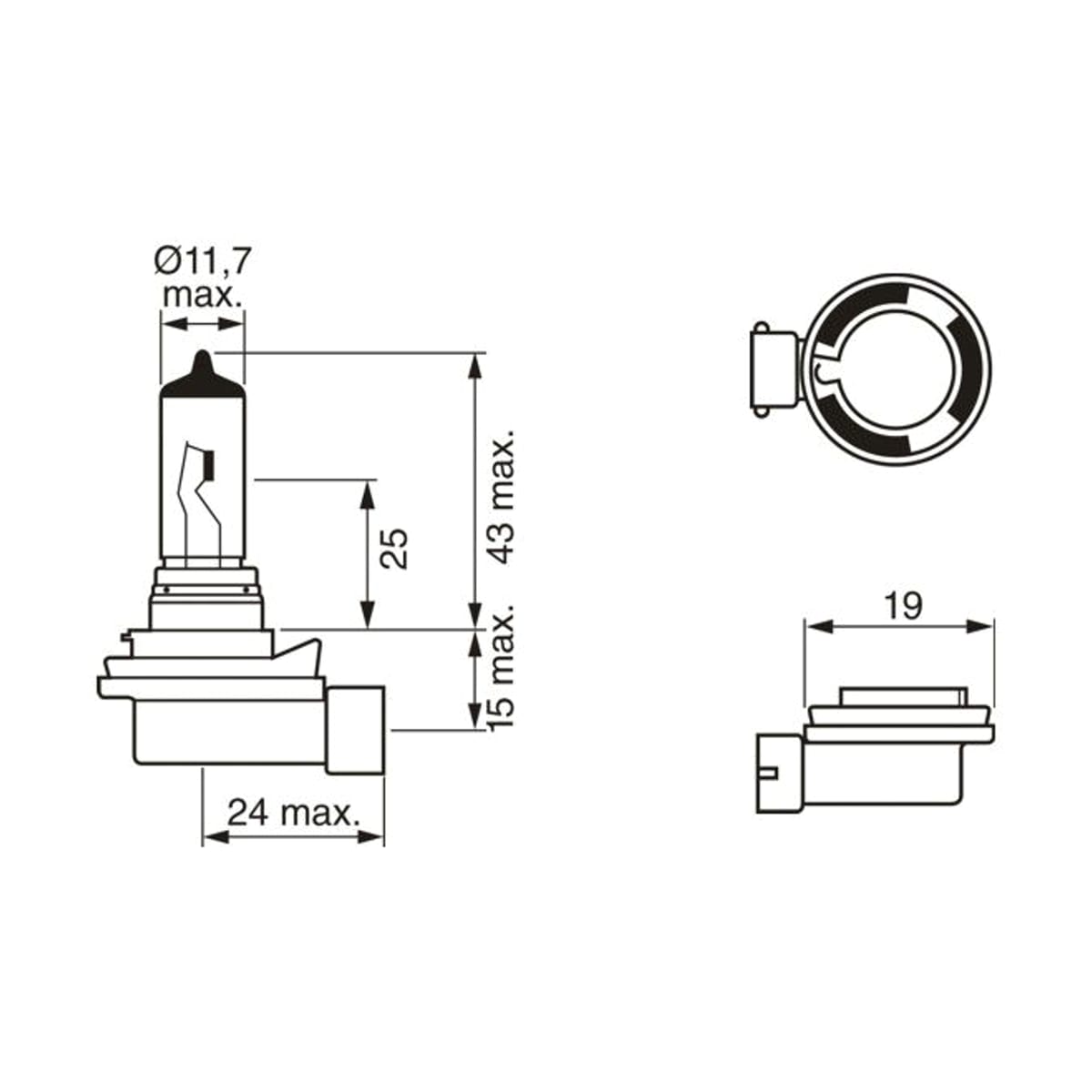 Деталь Лампа 12V 35W H8 BOSCH