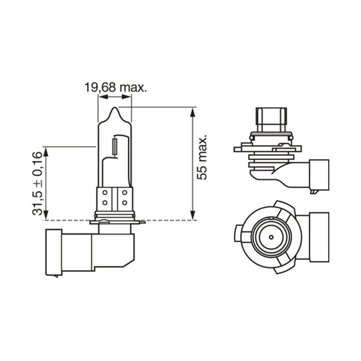 Деталь Лампа Pure Light Standart HB3 12V [60W] [картон] [1 шт] BOSCH