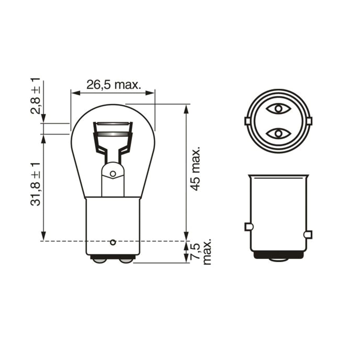 Деталь Лампа STANDARD P21/5W 12V 21/5W BOSCH