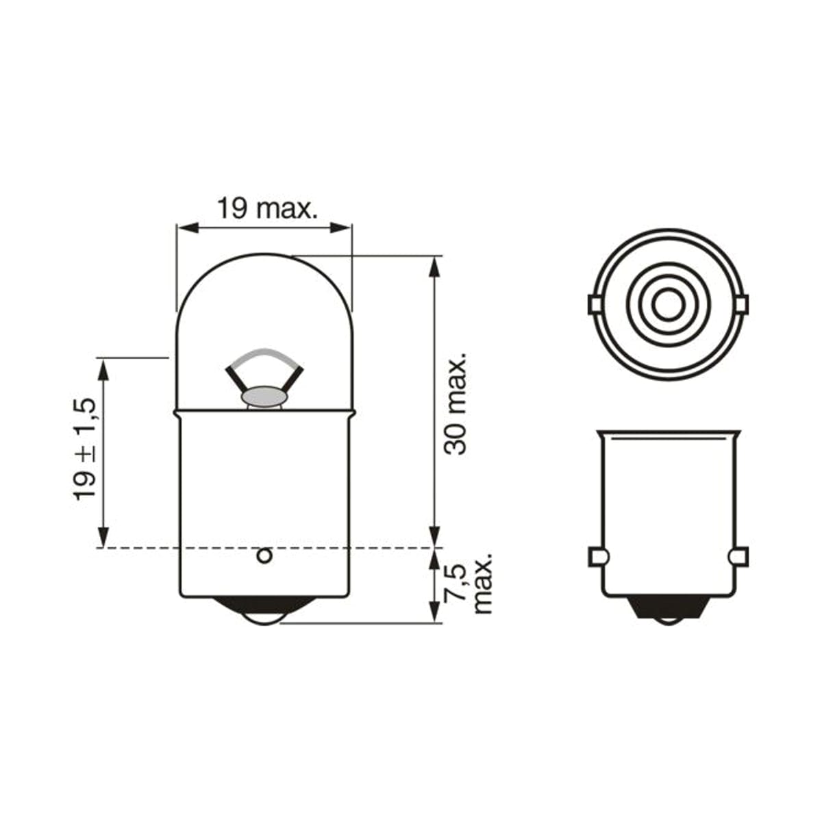 BOSCH Лампа R10W 12V 1987302203