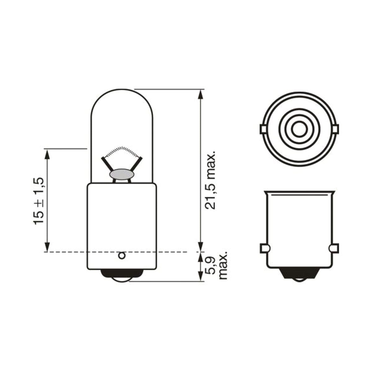 Деталь Лампа T4W 12V BOSCH
