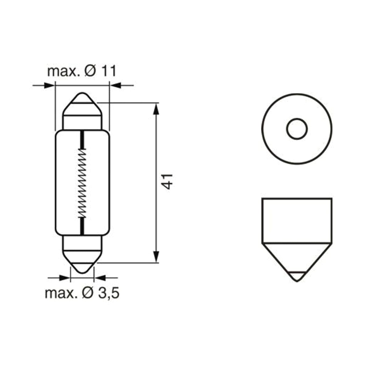 Деталь Лампа C10W 12V SV8.5-8 BOSCH