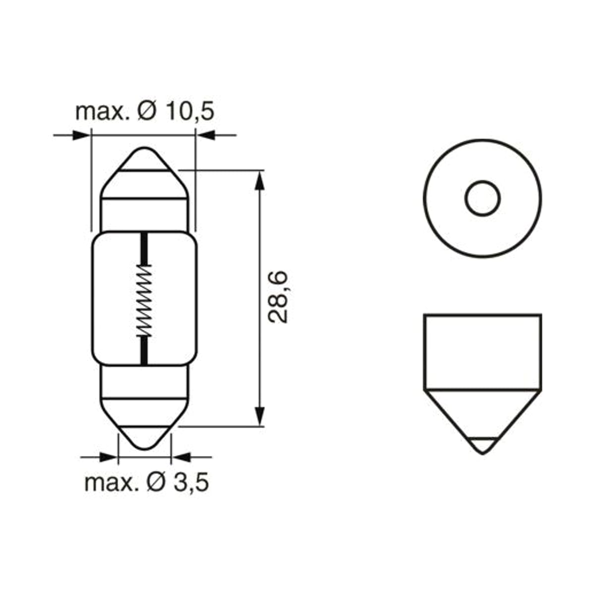 Деталь Лампа C10W 12V SV8,5-8 BOSCH