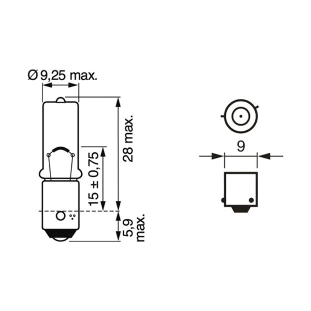 Деталь Лампа 12V 6W H6W BOSCH