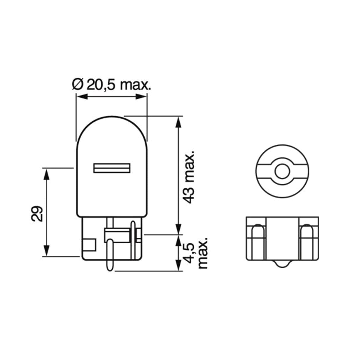 Деталь Лампа 12V 21W W21W BOSCH