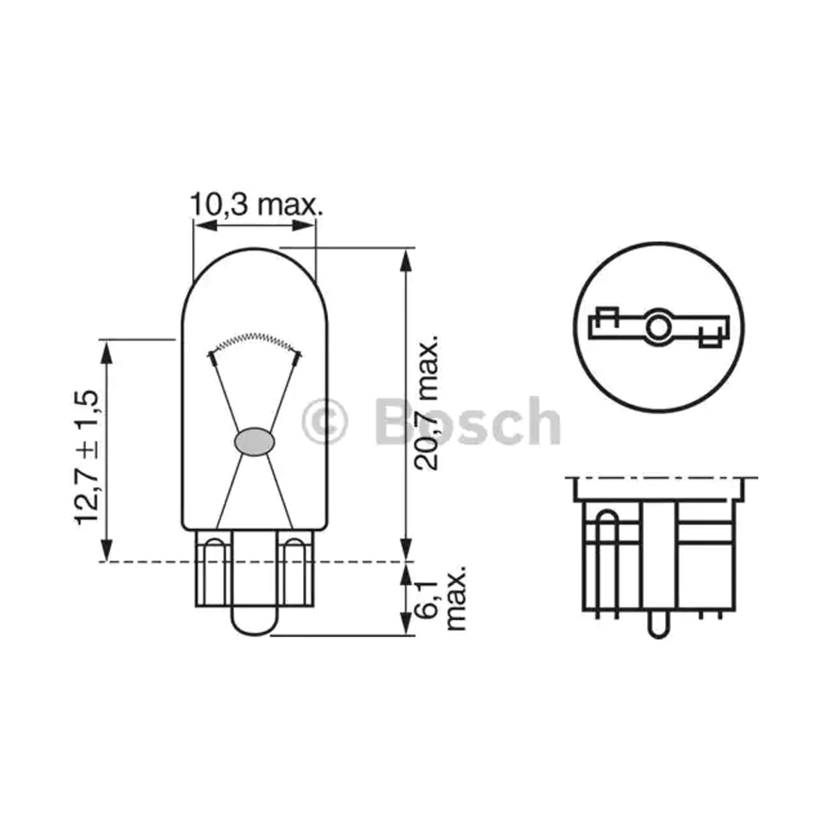 Деталь Лампа LONGLIFE DAYTIME W5W 12V 5W BOSCH