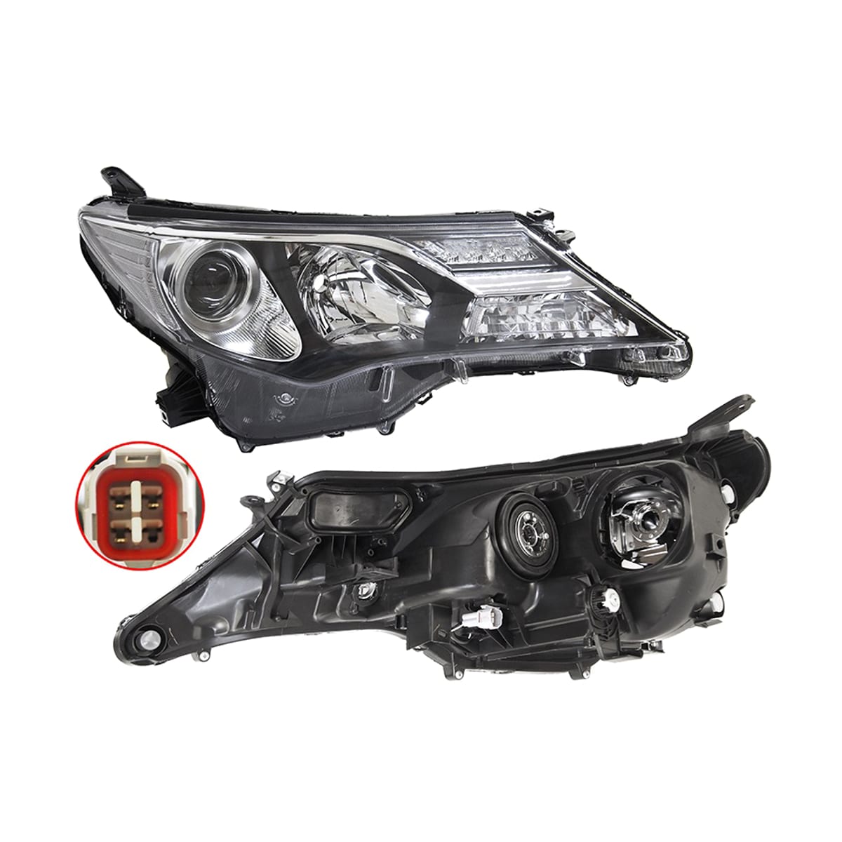 DEPO Фара Toyota RAV4 (XA40) 12-15 (Справа/ Галоген/ ДХО/ Универсальная регулировка) 21211W1RLDEM2