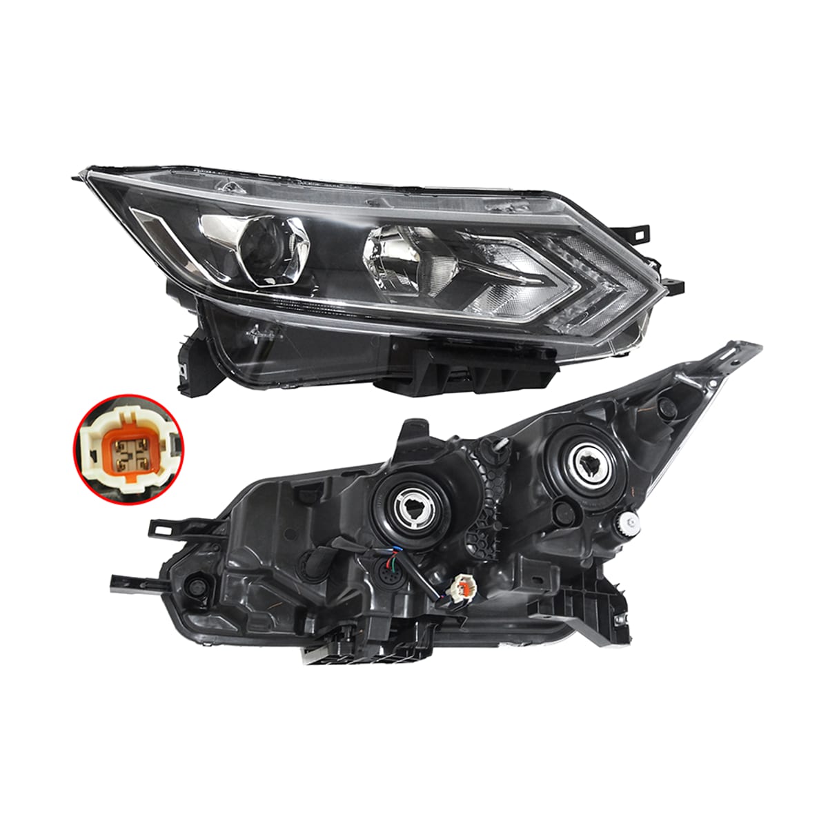 DEPO Фара Nissan Qashqai 17-22 (Справа/ Галоген/ ДХО/ под электрокорректор) 21511AKRLDEM2