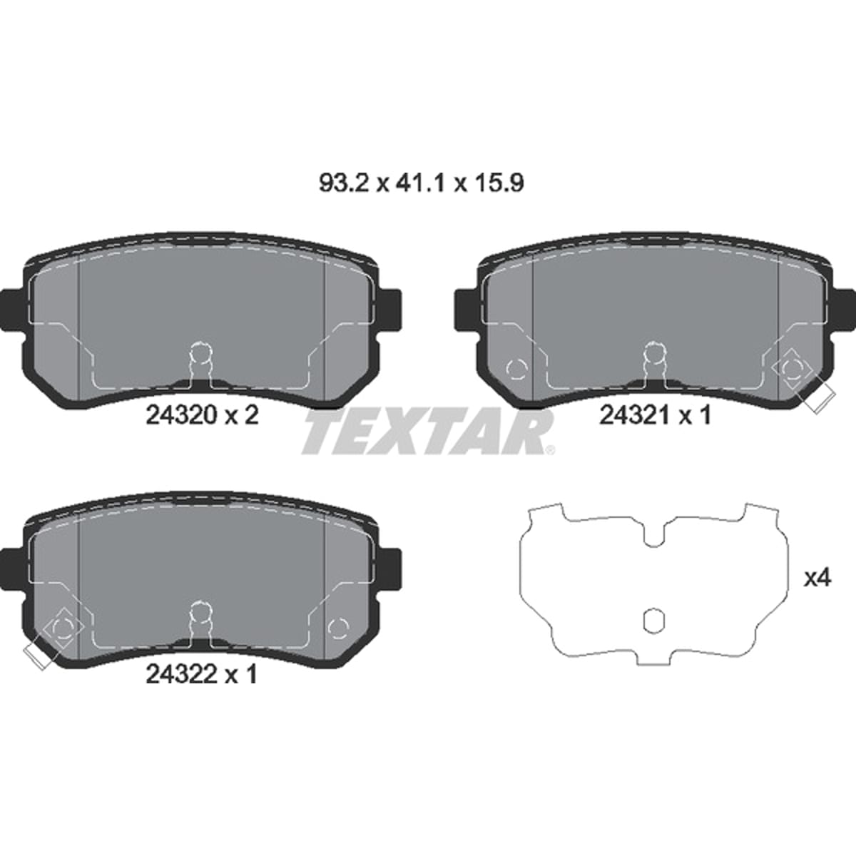 TEXTAR Колодки тормозные дисковые 2432001 (зад)