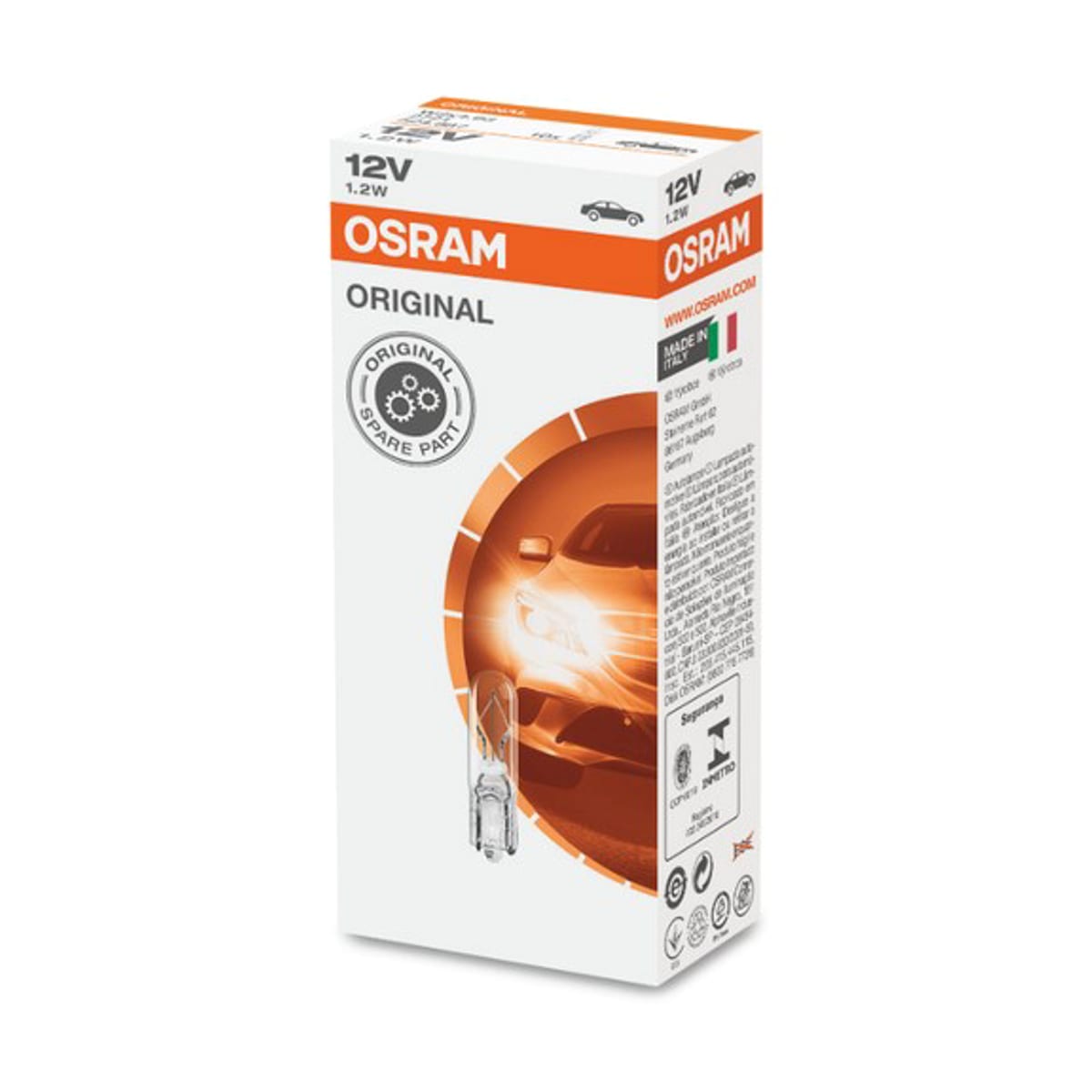 Деталь Лампа W2,3W 12V 1,2W W2x4.6d ORIGINAL LINE качество оригинальной з/ч (ОЕМ) 1 шт. OSRAM