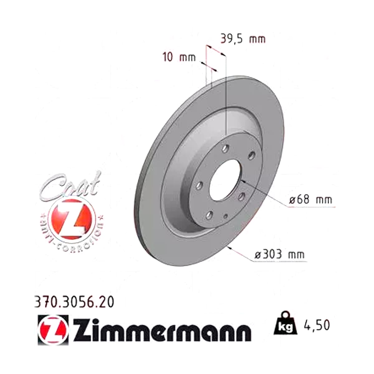 ZIMMERMANN Тормозной диск 370305620 (зад)