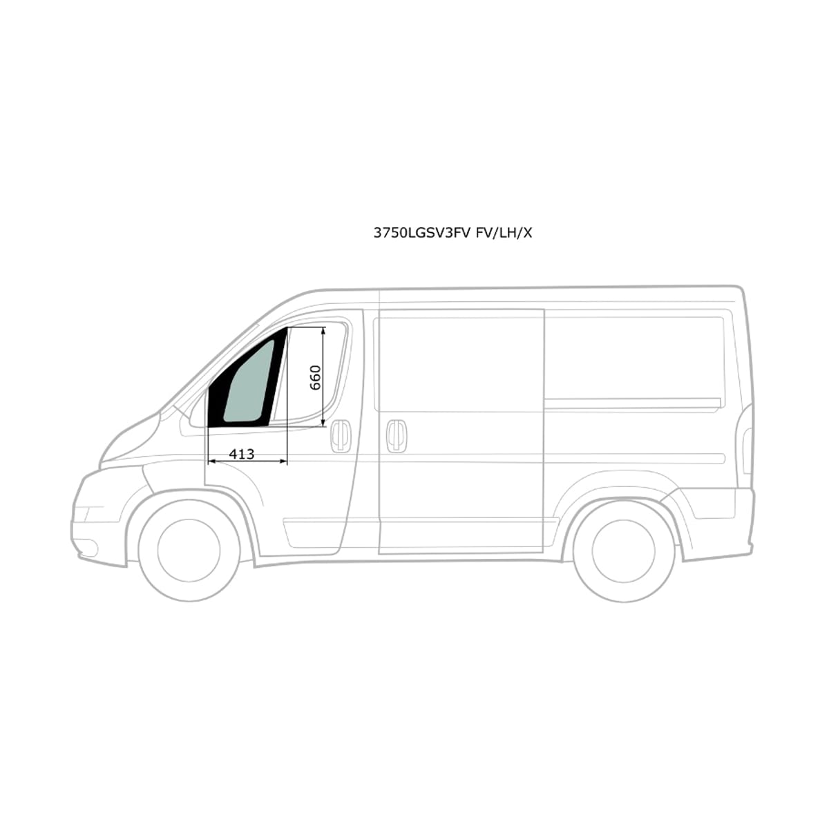 XYG Стекло форточки (Спереди/ Слева/ Цвет зеленый) Peugeot Boxer 06- / Citroen Jumper 06