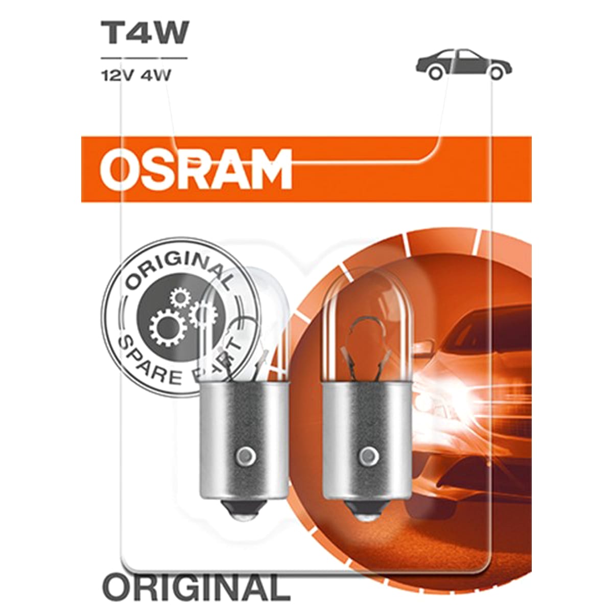 Деталь Комплект ламп T4W 12V 3,5W BA9s ORIGINAL LINE качество оригинальной з/ч (ОЕМ) 2шт.(1к-т) OSRAM