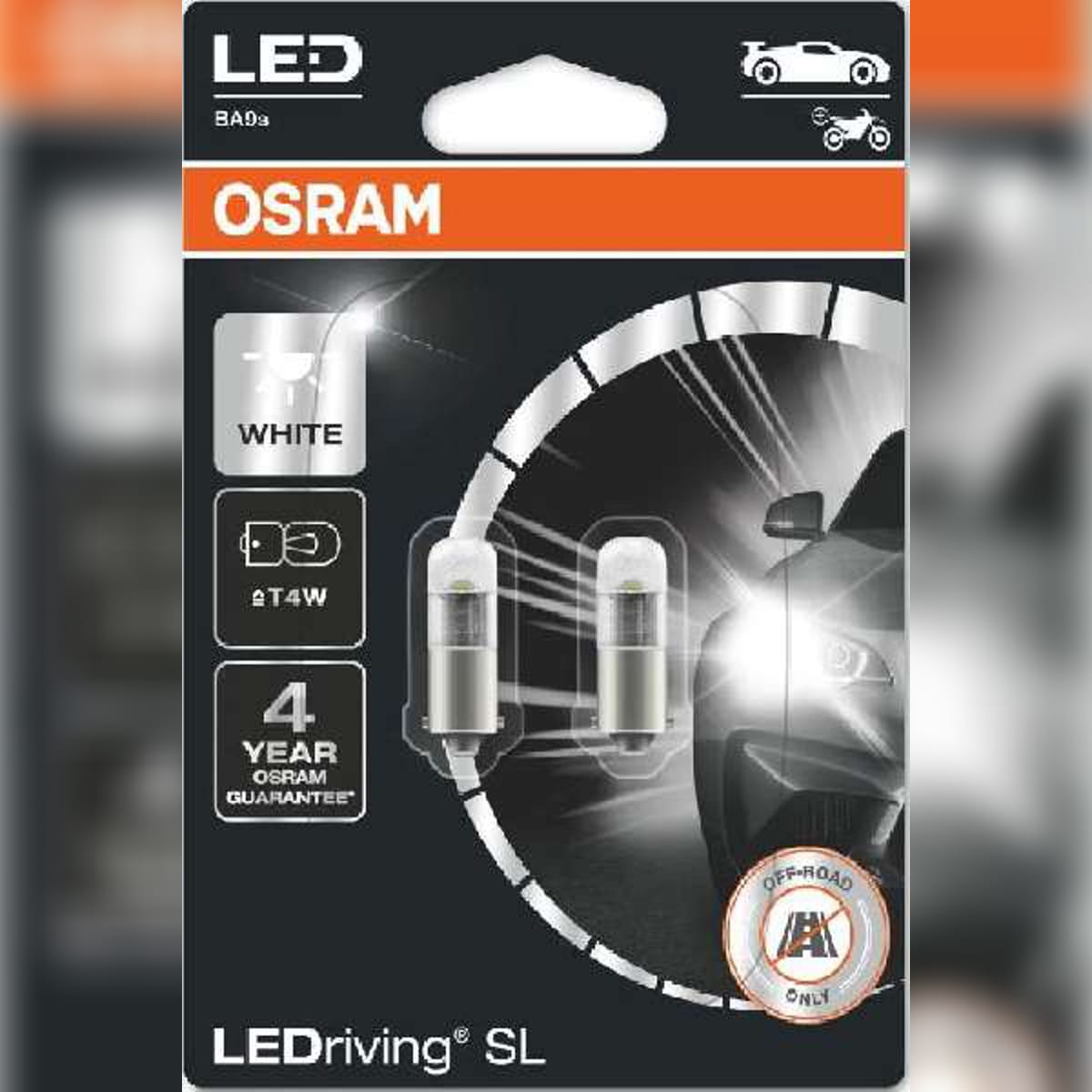 Деталь Снят, замена 3893DWP-2BL Комплект ламп LEDRIVING T4W 12V/0,8W BA9S 5XBLI2 2шт OSRAM