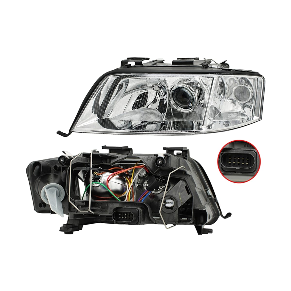 DEPO Фара Audi A6 01-05 (Слева/ Галоген/ под электрокорректор) 4411192LLDEM