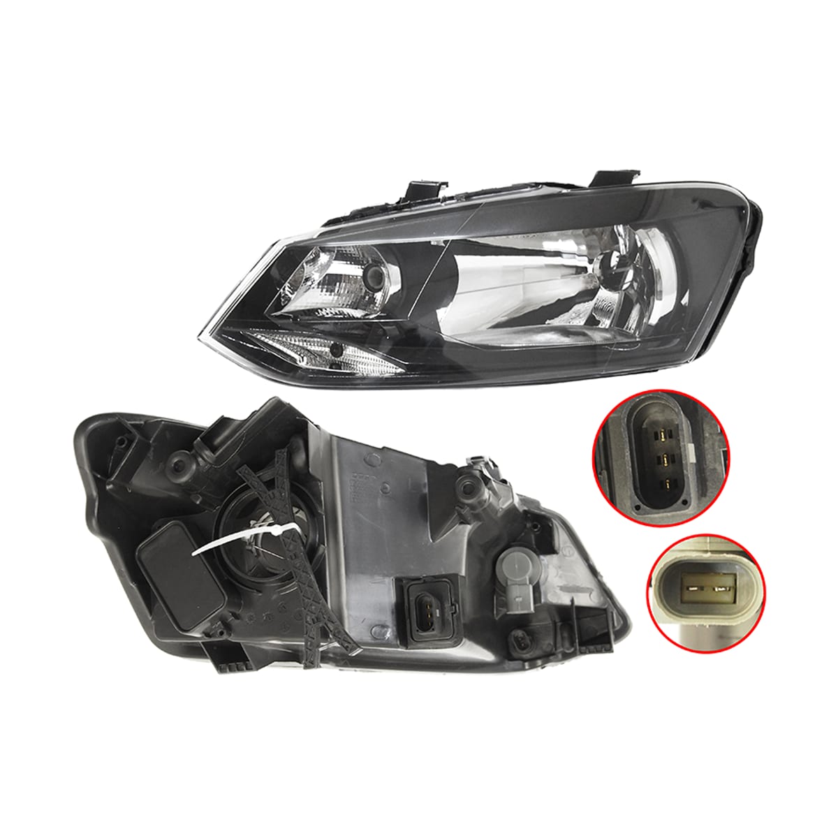 DEPO Фара Volkswagen Polo 09-20 (Слева/ Галоген/ С электрокорректором)
