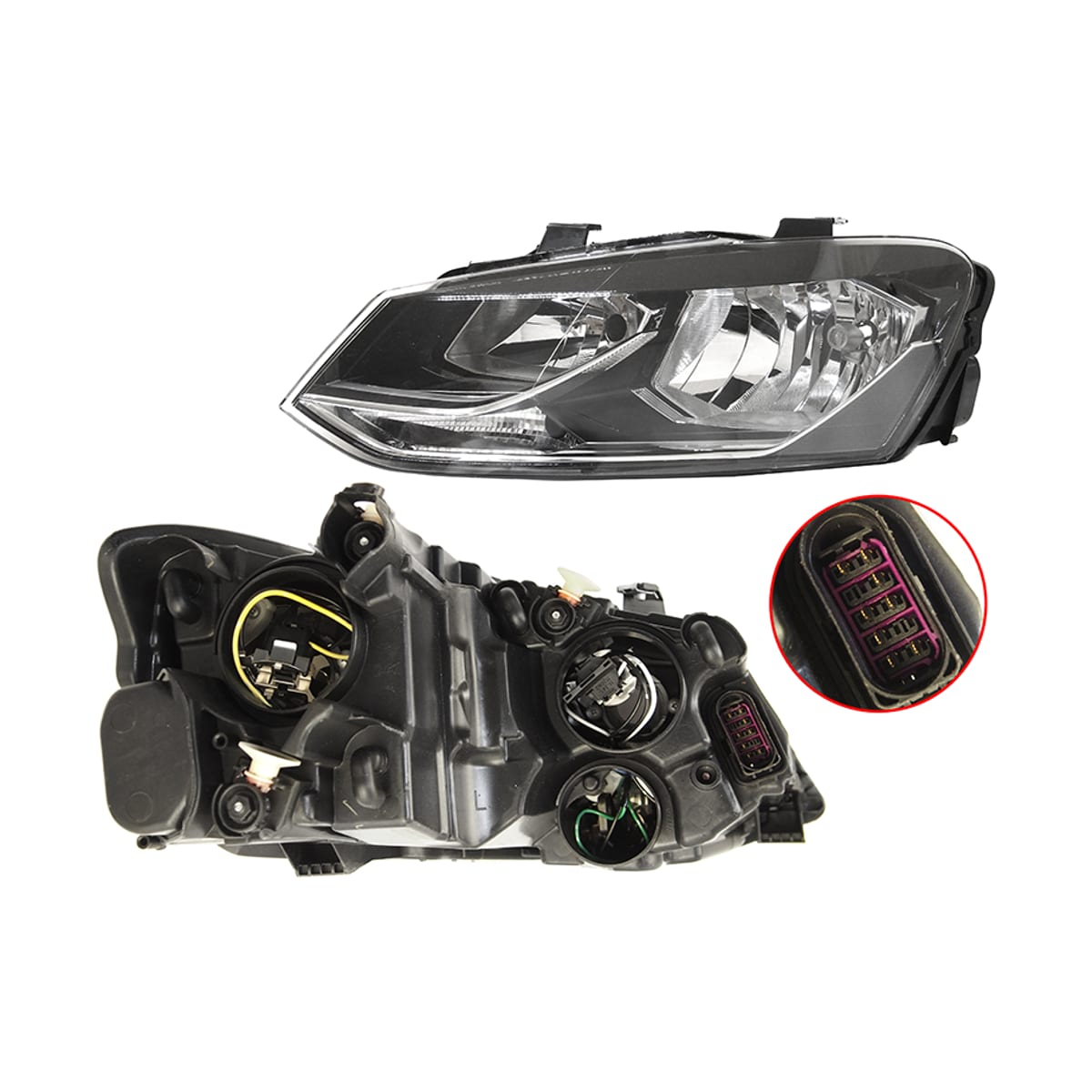 DEPO Фара Volkswagen Polo 14-20 (Слева/ Галоген/ С электрокорректором) 44111K5LMLDEM2