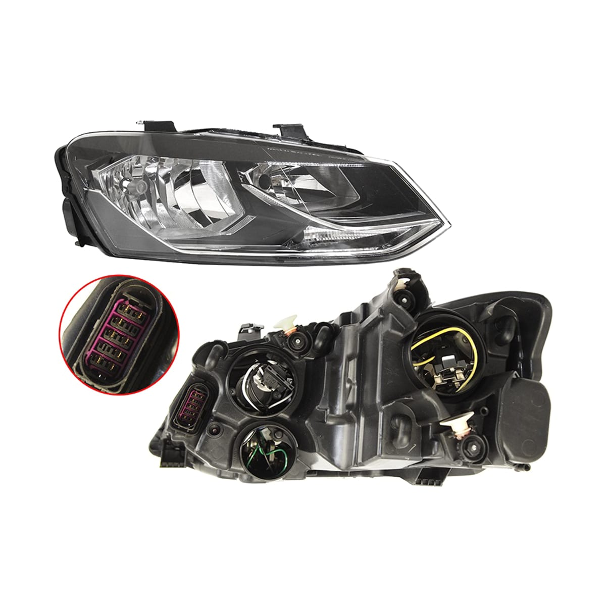 DEPO Фара Volkswagen Polo 14-20 (Справа/ Галоген/ С электрокорректором) 44111K5RMLDEM2