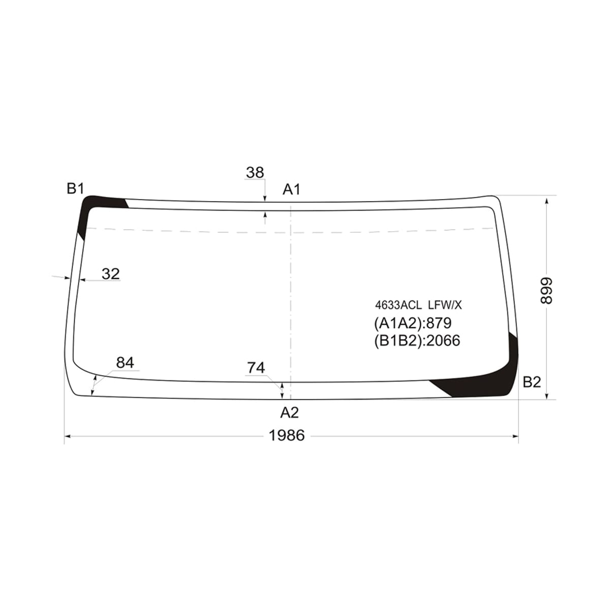 XYG Стекло лобовое DAF LF 06-13 / Renault Midlum 00-13 4633ACLLFW/X