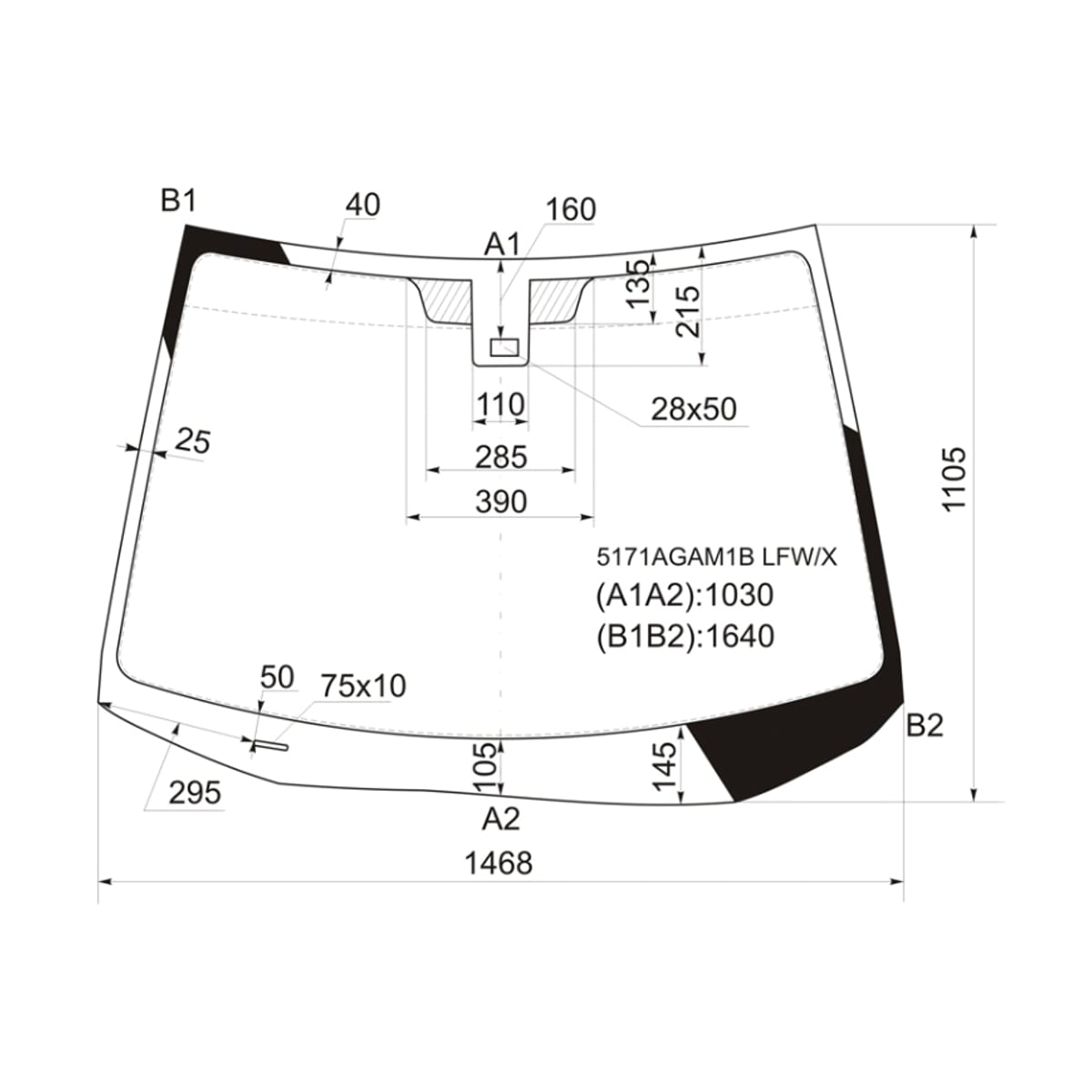 XYG Стекло лобовое (Датчик дождя) Mazda CX-7 06-12