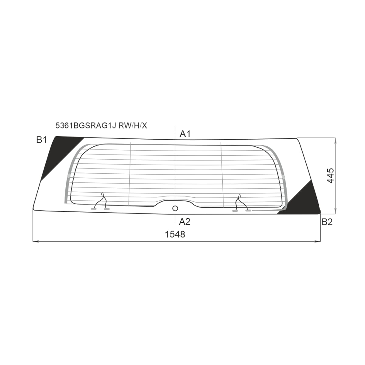 XYG Стекло заднее (Цвет зеленый/ Обогрев/ Антенна) Mercedes-Benz GL-Class 06-12